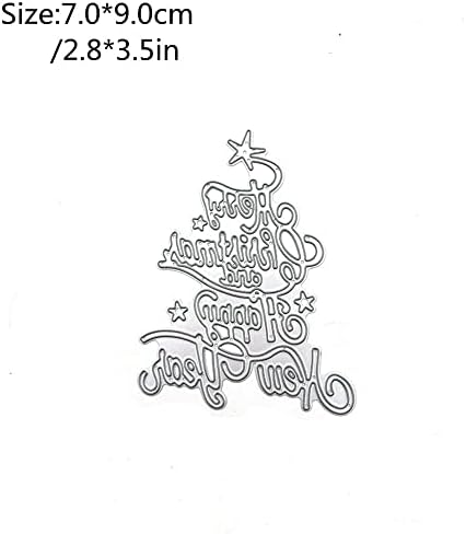 Ceiteo Boldog Karácsonyt Leveleket Fém Meghalni Darabok, Boldog Új Évet Szavak Stencil DIY Dombornyomás Kártya Készítés