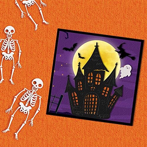 Halloween Szellem, Meghalni Vágások Kártya Készítés, Halloween Boszorkány Denevérek Vágás Meghal Beállítja Ház Háttér