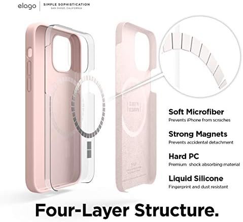 elago Mágneses tok iPhone 12 Pro Max Esetben MagSafe 6.7 inch - Könnyű Tartani, Puha Markolat, Szilikon, Beépített Mágnesek,