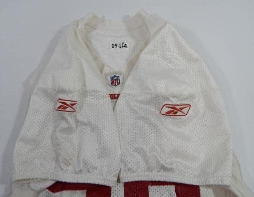 2009-ben a San Francisco 49ers Parys Haralson 98 Játék Használt Fehér Gyakorlat Jersey L 94 - Aláíratlan NFL Játék