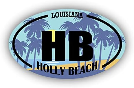 HB Holly Strand Louisiana | Strand Mérföldkő Matricák | Óceán, Tenger, Tó, Homok, Szörfözés, Evezés | Tökéletes Autó,