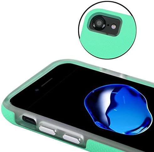 Asmyna Fusion Védő Fedelet iPhone 7 - Teal Zöld Pontok Texturált/Átlátszó Átlátszó