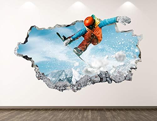 Snowboard Fali Matrica Art Dekoráció 3D-s Összetört Hegyi Sport Matrica Poszter, Gyerek Szoba Falfestmény, Egyedi Ajándék