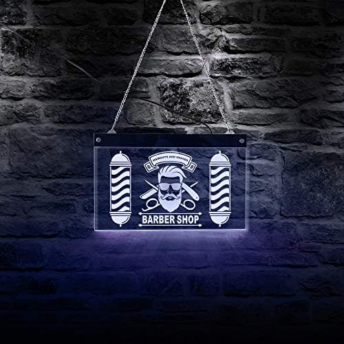 A Kocka Napon Borbély LED Muitl Színű Fény neonreklám Fodrász Stílus Logó Hajvágás, illetve Borotválja Akril Lóg Dekoratív