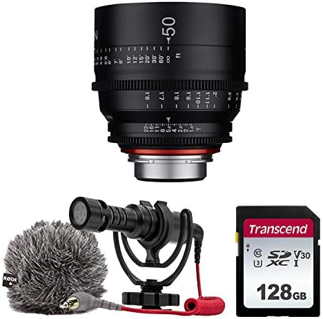 XEEN által ROKINON 50mm T1.5 Szakmai Cine Objektív Canon EF Mount + Lovagolt VideoMicro Kompakt-Kamera Mikrofon rezgéscsillapító