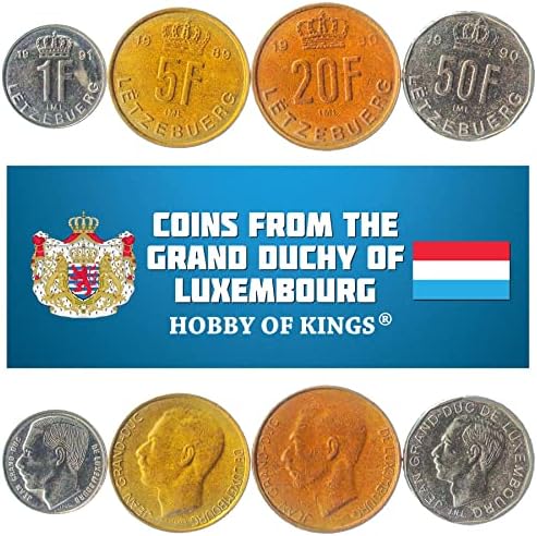 5 Érmék, a Luxembourg | Luxembourger Érme Meghatározott Gyűjtemény 25 Cent 1 5 10 20 Frankot | Juttatni 1965-1984 |