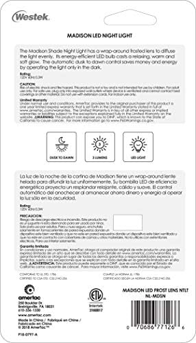 Westek NL-MDSN Madison Árnyékban Automatikus Fény (1 Csomag), 1-Csomag, Fehér