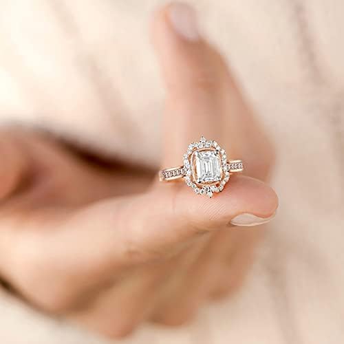 2023 Női Cirkónium-oxid Bling Gyémánt Eljegyzési, Esküvői Gyűrű, Gyűrű, Sárkány (Rose Gold, 7)