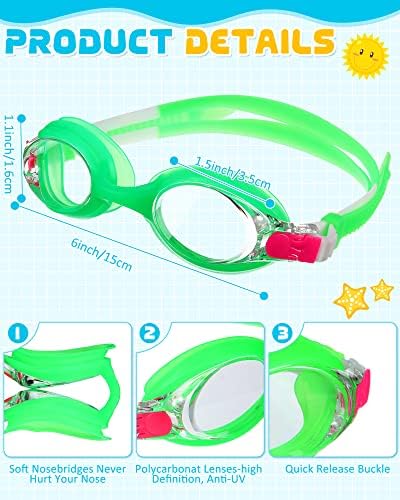 Hoteam Úszni Védőszemüveg Gyerekeknek 4-9 Széles Látás, Úszó Szemüveg, Anti-Köd Medence Szemüveg