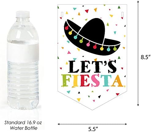 Nagy Dot Boldogság, Hadd Fiesta - Mexikói Fiesta Party Sármány Banner - Sombrero Vállkendő Parti Dekoráció - Fiesta,