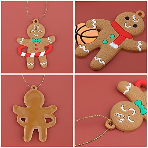 KINBOM 12db Mézeskalács karácsonyfadísz, Szép Vonzó Gingerbread Man Karácsonyi Díszek a karácsonyfára Lógó Díszek