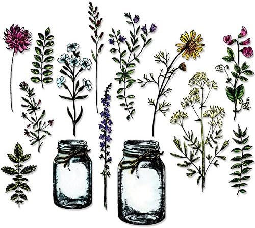 Sizzix Meghalni Kész , Virág, Üveg, amelyet Tim Holtz, 16 Pack, Több Szín, Méret Framelits, Többszínű