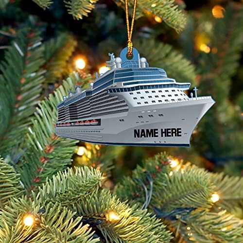 Egyéni Név Tengerjáró Hajó Motoros Hajó Ajándék Tenger Szerető, karácsonyfa Dísz, Dekoráció, Átlátszó Műanyag Lóg Dekoráció