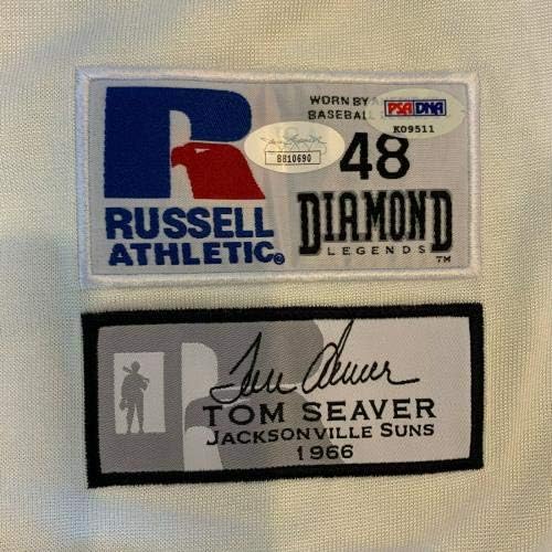 Gyönyörű Tom Seaver Aláírt 1966 Jacksonville Nap Minor League Jersey TÁRSASÁGGAL & PSA - Dedikált MLB Mezek