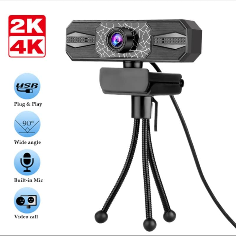 Streaming Webcam, Mikrofon-HD USB Web Kamera PC Számítógép videohívás Konferencia Játék (2K-nem Tartó)