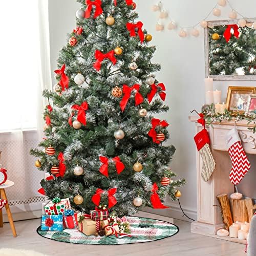 visesunny karácsonyfa Szőnyeg Zöld Vörös Fenyő Fa áll Szőnyeg Padló Protector Nedvszívó Fa Állvány Tálca Mat a Szezonális