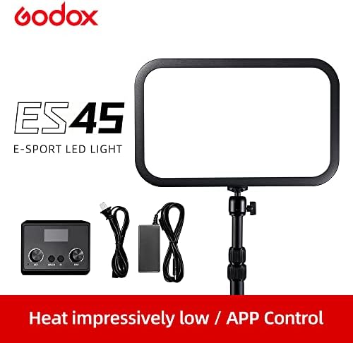 Godox ES45 Kulcs Fény, LED Videó Fény, Bővíthető asztali Állvány, 2800K-6500K, APP/Távvezérlő, a YouTube-on a Játék