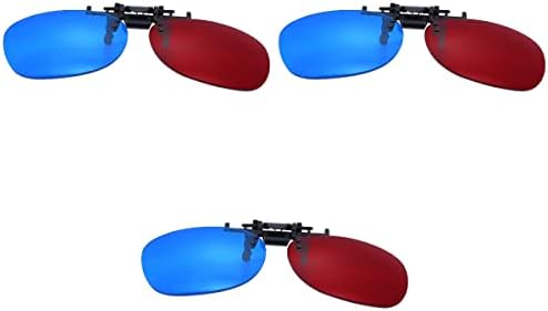 Milisten Piros-Kék 3D videó Szemüveg Keret 3pcs Cián Anaglif 3D Szemüveg Rövidlátás Különleges Sztereó Videoklip Szemüveg