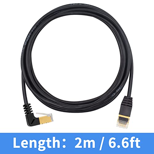 Duttek Macska 8 90 Fokos Ethernet Kábel 6Ft/2M, 40Gbps Nagy Sebességű Ethernet-Kábel, Extrém Vékony Lefelé Ferde RJ45