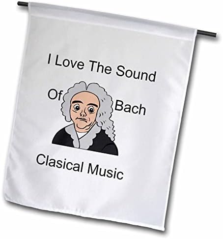 3dRose Kép a Szeretet Hangja Bach Klasszikus Zene Rajzfilm Bach - Zászlók (fl-364026-1)