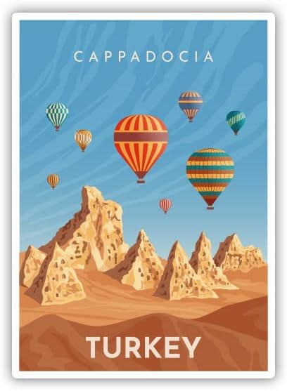 Squiddy Kappadókia, Törökország - Vinyl Matrica, Matrica mobiltelefon, Laptop, Víz Üveg (3 magas)