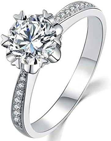 2023 Új Női Cirkon Gyémánt Személyre szabott Hercegnő Eljegyzési Gyűrű Szóbeli Gyűrű (Ezüst, 10)