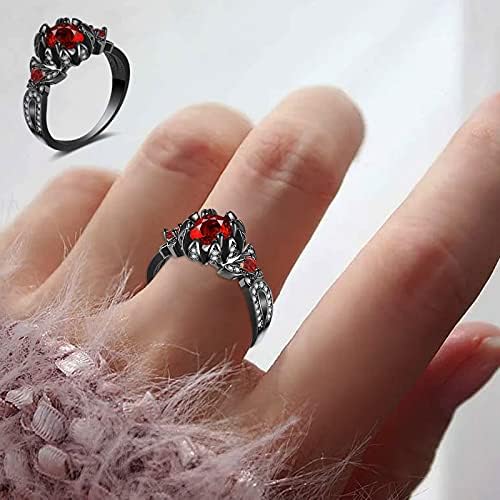 2023 Új 510 Ötvözet Méret Cirkon Gyűrű Női Ékszerek, Jegygyűrűk, Vörös Ajándék Ujj Gyűrű Középiskolai Gyűrűk (Fekete,