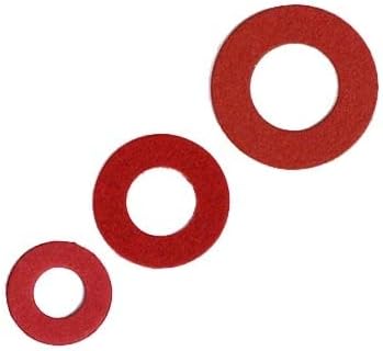 117pcs M10 piros acél tömítés, tömítő gyűrű alátét lapos alátét zárt gyűrűk Szigetelés vízálló tömítések (Belső Átmérő: