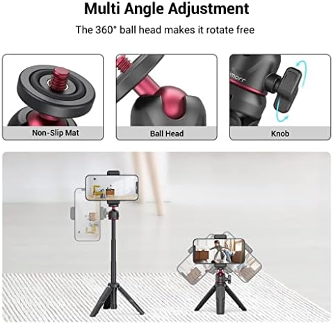 WIONC Okostelefon Videó Szett Állvány Mikrofon LED Hideg Boot Telepítés Asztali Mini Állvány Önarckép Stick (Szín :
