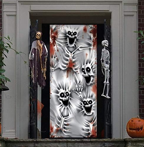 JOYIN 3D Tervezés Ijesztő Csontváz Ajtó Fedél 30 x 72 Halloween Csontváz Ajtó, Ablak, Fal-Fedezze Beltéri Kültéri Dekoráció