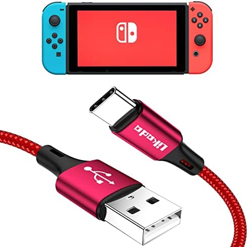 Töltő, töltőkábel Nintendo Kapcsoló/Switch Lite, USB C Típusú Kábel 10Ft Nylon Fonott USB-C-USB Gyorsan Adatok Szinkron