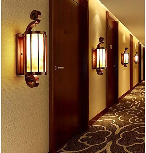 WSZJJ Fali lámpa - Kínai Stílusú Tömör Fa Fali Lámpa Nappali, Hálószoba, ágy melletti Falra Fény Tanulmányi Hivatal