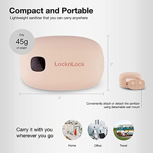 LocknLock UV Fogkefe Fertőtlenítő/Fedezni Home/Utazás, USB Akkumulátor, Kettős, Rózsaszín