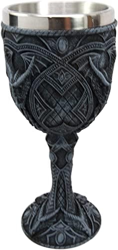 Ebros Ősi Kelta Gótikus Knotwork Pók Pók Sárkány Boros Talpas Kehely, Kupa 6oz Gótikus Dungeons And Dragons Középkori