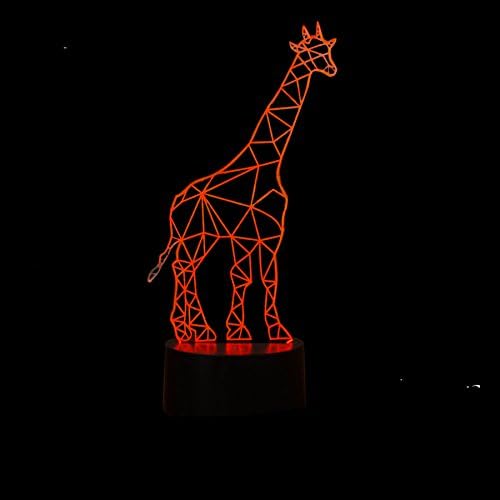 3D Zsiráf Éjszakai Fény USB-Kapcsolatot Kapcsoló Dekor Asztal, Íróasztal Optikai Illúzió, Lámpák 7 színváltó LED Lámpák