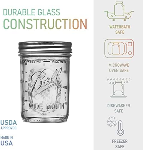 Széles szájú befőttes üveg 16 oz Csomag Csúszásmentes Jar Nyitó márka BHL Üveg - Készlet 6 Fél Liter befőttes üveg -