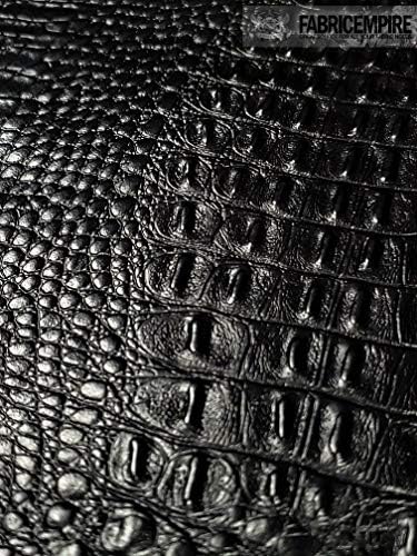 Vinil Anyagból Krokodil, Aligátor Hamis Bőr Kárpit 54 Széles által Értékesített Az Udvaron (FÉLIG Fényes Fekete)