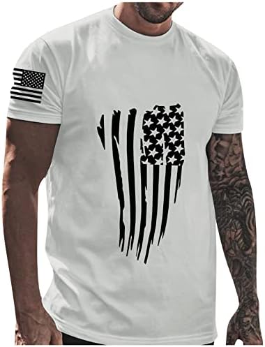A férfi július 4 Ing, Amerika Hazafias Zászló Férfi póló Rövid Ujjú július 4-én Tshirts Tees