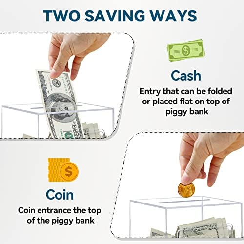 ETPlanet Piggy Bank a Felnőttek Tér Átlátszó Akril Money Bank Malacka Bank, hogy Nyílt, Tiszta Akril Kulcs, Pénz, Bank,