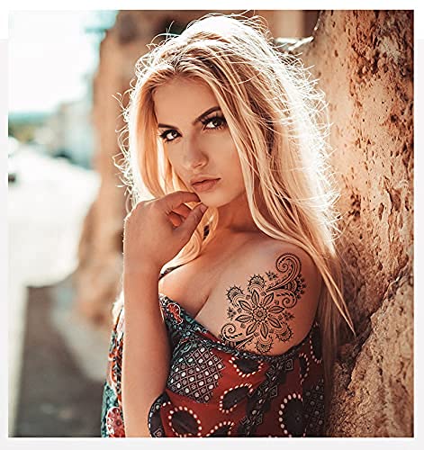 Hoojan Ideiglenes Tetoválás(36 Lap) Mandala Szexi Virágok Hamis Virág Tetoválás Sorozat Body Art Matricák Felnőtt Nők,