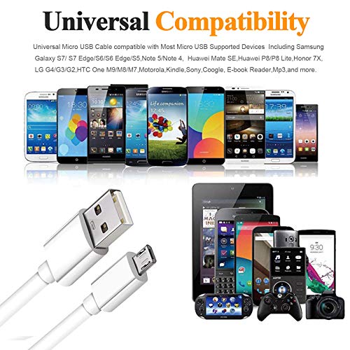 KAHEAUM 10FT Hosszú Android Töltő Kábel-Gyors Töltés,USB-Micro USB-Kábel-Fehér,Micro USB 2.0 Kábel Micro USB Kábel Samsung