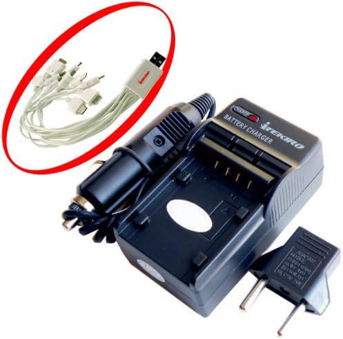 iTEKIRO Fali DC Autó Akkumulátor Töltő Készlet Pasonic ft ajánlás-S602A/1B + iTEKIRO 10-in-1 USB Töltő Kábel