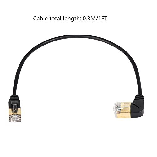 SinLoon 90 Fokos Szögben Cat8 Ethernet Kábel Nagy Sebességű 40Gbps 2000Mhz Hálózati Kábel, Arany Bevonatú Csatlakozó