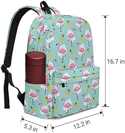 Ewobicrt Flamingo Ananász Hátizsák 16.7 inch Nagy Aranyos Laptop Táska Alkalmi Daypack Bookbag a Munka, Utazás, Kemping