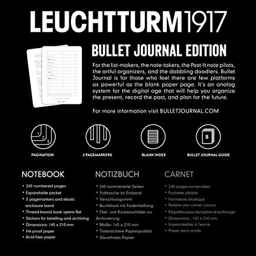 LEUCHTTURM1917 - Hivatalos Golyó Lap - Közepes A5 - Keménytáblás Pontozott Notebook (Emerald) - 240 Számozott Oldalak
