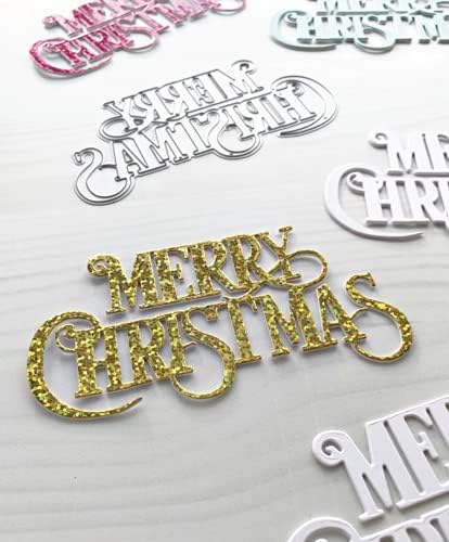 XMYXCRAFT Boldog Karácsonyt Leveleket Fém Meghalni Darabok, Boldog Karácsonyt Szavak Stencil DIY Kézműves Kártyák Vágás