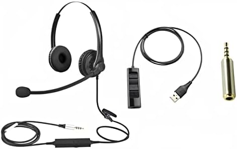 3,5 mm-es Fülhallgató + 2.5 mm + USB Adapter, Fülhallgató Mikrofon Üzleti Skype Otthoni Munka Call Center Iroda Videó