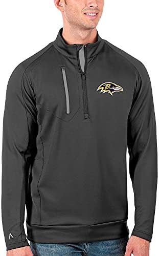 Antigua Férfi Szén/Ezüst Baltimore Ravens Generációs Negyed Zip Pulóver Kabát