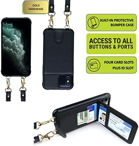 Felszerelés Fenevad Kors Telefon tok Pénztárca Kompatibilis iPhone 12 Pro Max, RFID Védett Cross Body Telefon Táska