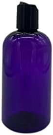 8 oz Lila Boston Műanyag Palackok -12 Pack Üres Üveget Újratölthető - BPA Mentes - illóolaj - Aromaterápia | Fekete
